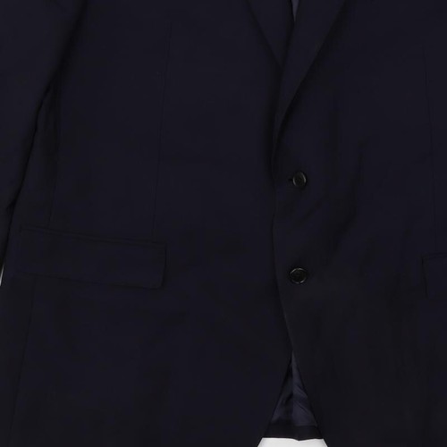 Marks and Spencer Mens Blue Wool Blend Suit Jacket Size 48 Reg - Picture 10 of 10