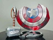 Captain America Civil War Shield Broken Mjolnir Thor Hammer Marvel Legend Steve