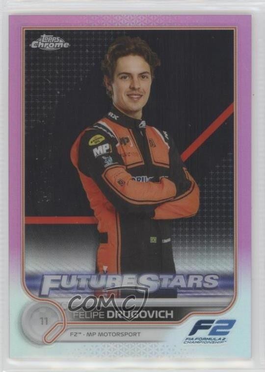2022 Topps Chrome Formula 1 Pink Refractor 42/75 Felipe Drugovich #87 16c2