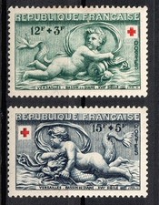 Stamp / Timbre FRANCE 1952 Y&T  N° 937 / 938 NEUF* avec trace de charnière (MLH)