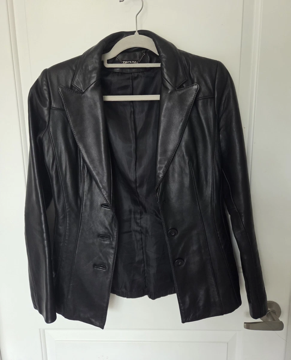 DKNY Solid Leather Outer Shell Coats, Jackets & Vests for Women 