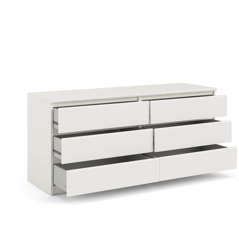 Scottsdale 6 Drawer Double Dresser, White Wood Grain