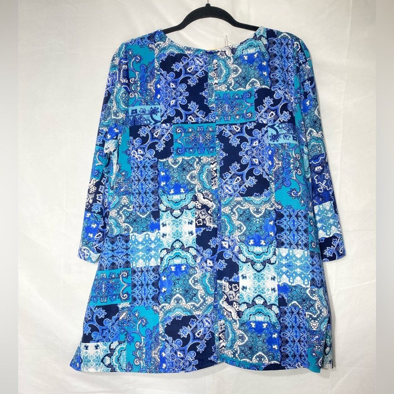 Ruby Rd. Blue and White Patchwork Blouse pullover… - image 2