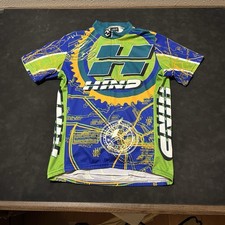 Vintage Hind Cycling Jersey USA Made 90s Canari Florida Orange Green Pockets Zip