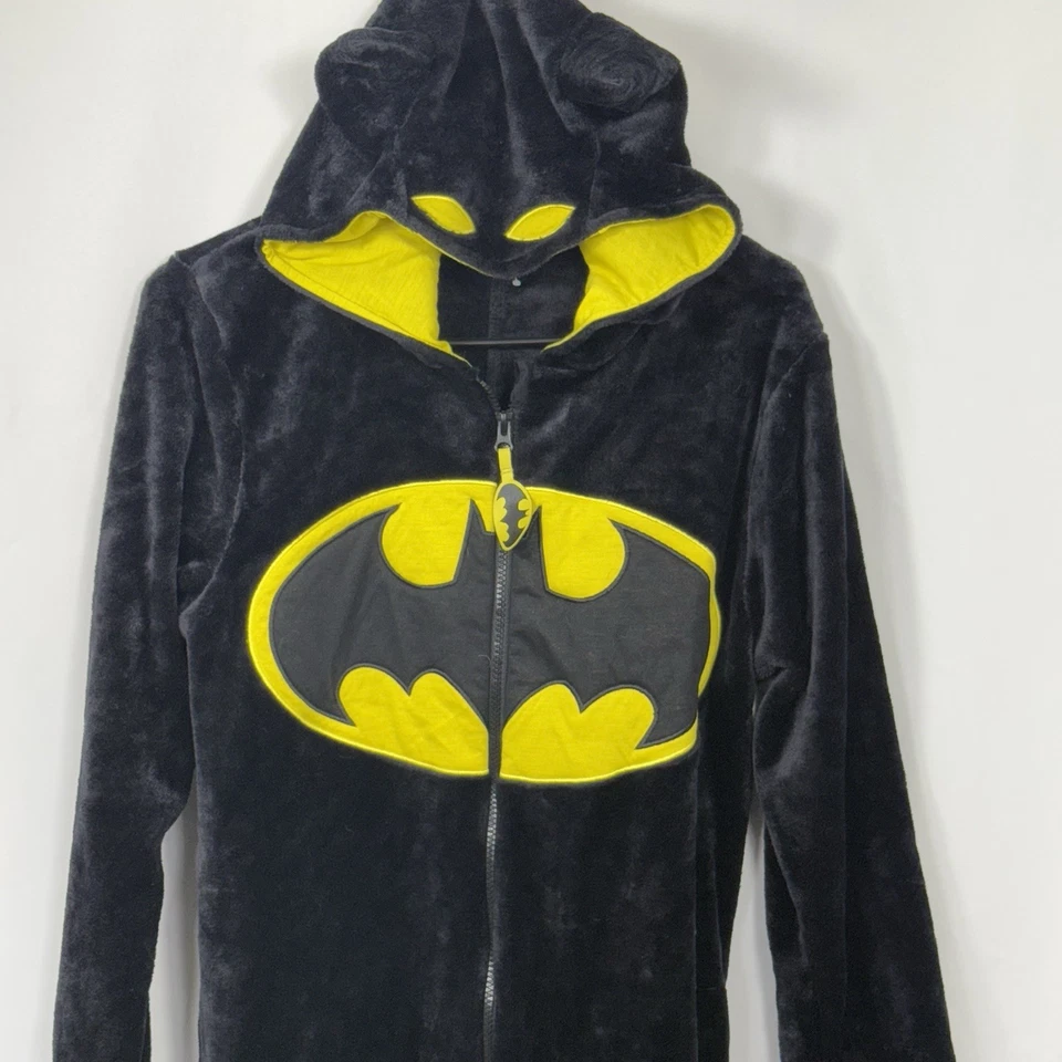 Pijama o disfraz unisex Batman de una pieza polar con orejas con capucha DC Comics pequeño Foto 2 de 3