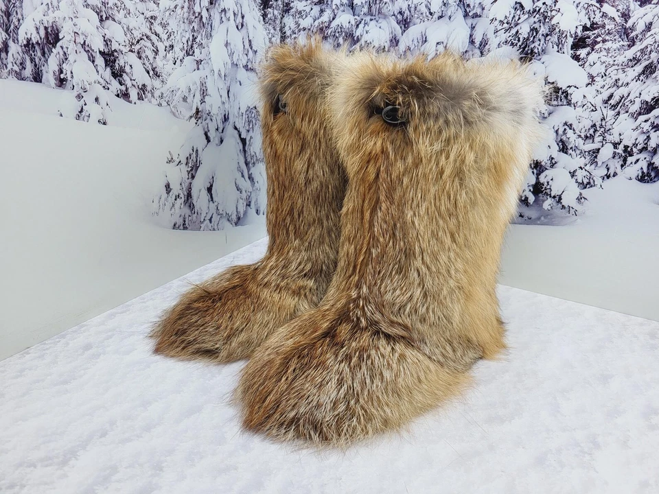 Botas para el hogar de piel de zorro rojo para mujer y niña, zapatos para el hogar de piel genuina, regalo para niña Foto 4 de 4