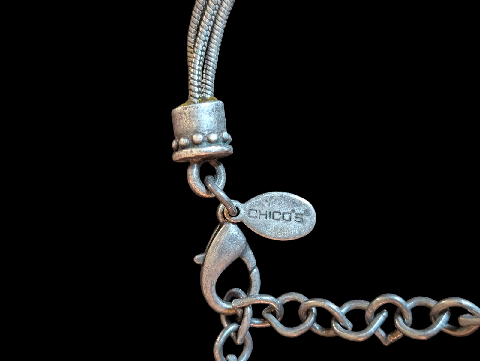 Chicos Distressed Silver Multicolored Rhinestone … - image 13