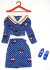 Vintage 1973 Barbie Best Buy Fashion #3346 Nautical Outfit w/ Royal Blue Shoes