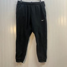 Nike Mens XL Black Club Fleece Joggers Tapered Sweatpants Embroidered Swoosh