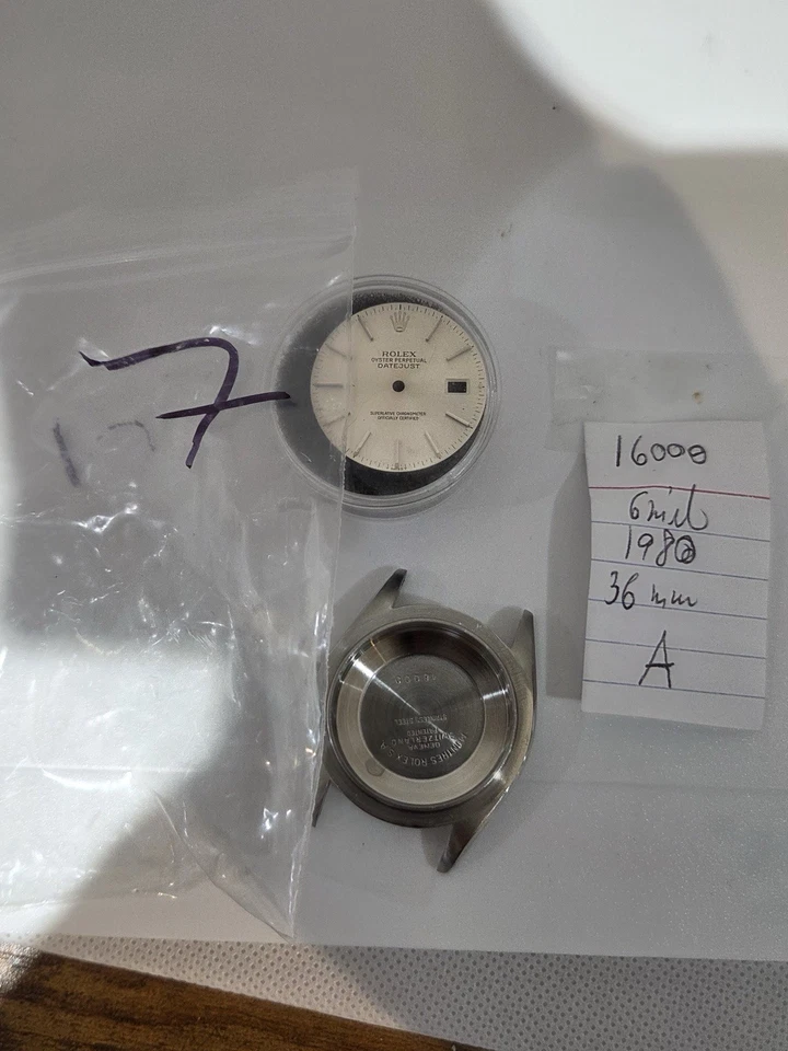 Genuine Rolex Datejust 36 Ref. 16000 Case Case back And Dial 1980 #7 - Image 2 of 4