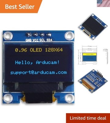 Compact 0.96 Inch Self-Luminous OLED Module with I2C for Arduino & Pico Projects