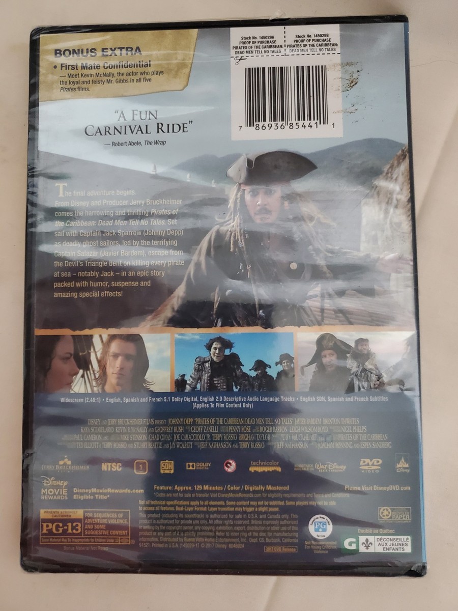 Pirates of the Caribbean: Dead Men Tell No Tales (DVD, 2017) for