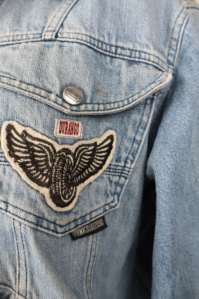 Frank Écossais Veste En Jean Denim Homme Taille L Veste Casual Vintage - Photo 3/4