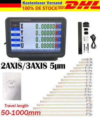 2 / 3 Achsen Digitalanzeige DRO Lineare Skala Scale Hohe Präzision 50-1000mm CNC