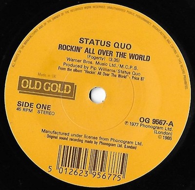 Rockin' All Over The World / Paper Plane / Status Quo EX