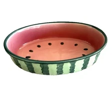 Ceramic Serving Bowl 9" Fruit Salad Dish Summer Party Appetizer Bowl Watermelon