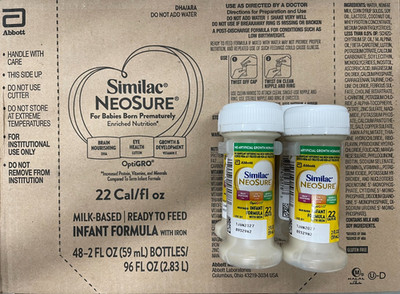 Similac 48 Case Neosure Ready To Use Infant Formula 2oz Bottles 6/01/2027