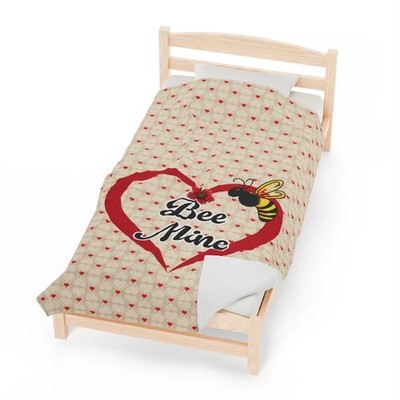 Cozy Hearts Velveteen Plush Blanket Cute Valentine Style