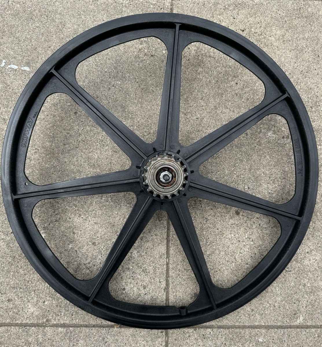 Alans Bmx Skyway Graphite Tuff Wheels Bicycles Skyway Graphite Tuff Wheels Skyway BMX 24" Tuff Wheel GRAPHITE W/  GOLD Sealed Bearing Hub REAR