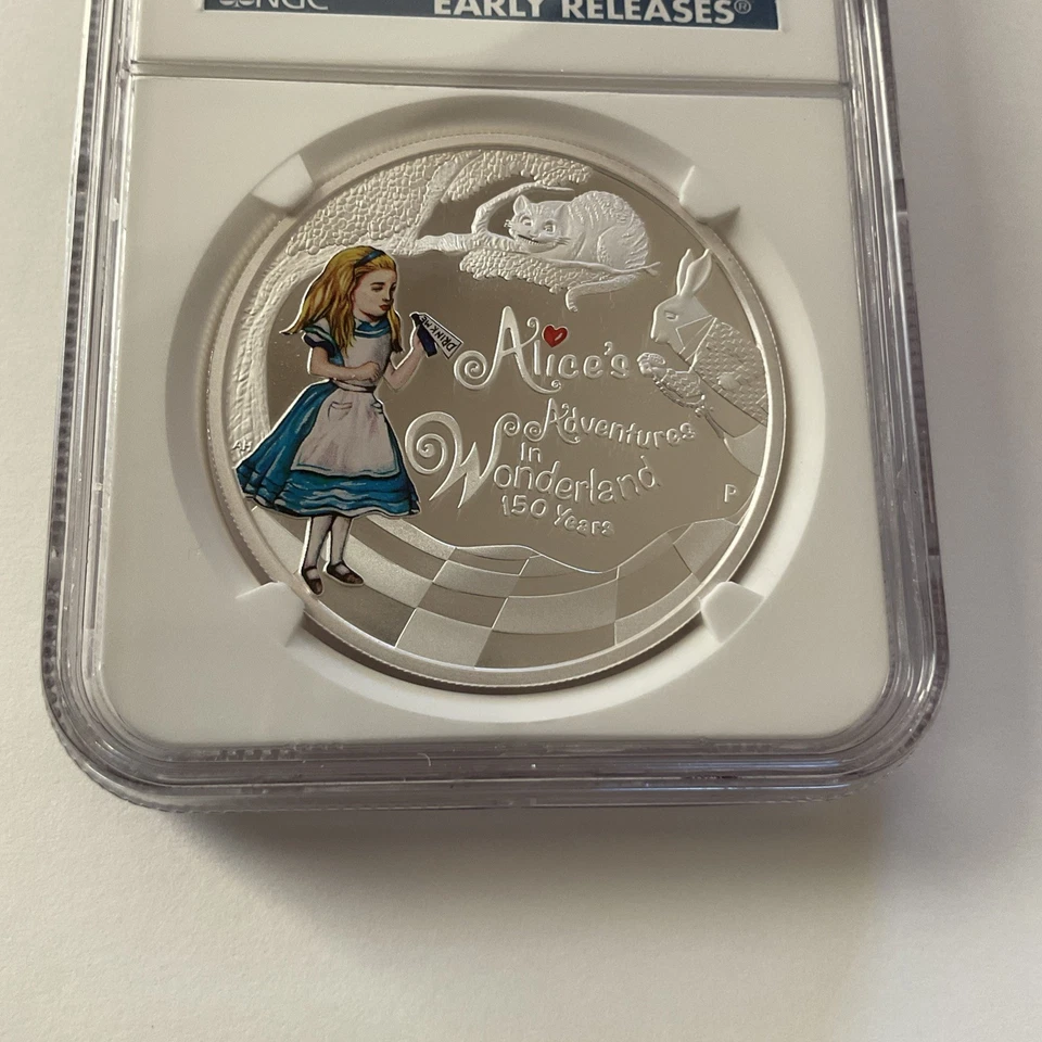 NGC 2015P  Tuvalu S$1 ALICE IN WONDERLAND Colorized-Early Releases PF70 UC - Image 4 of 4