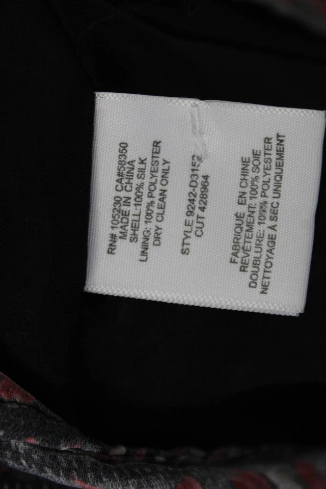 Mini Vestido Joie Para Mujer Seda Estampado Floral Línea A Negro Rojo Talla Mediana Foto 4 de 4