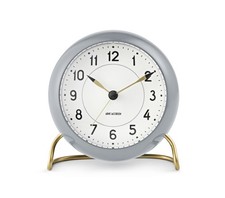 Arne Jacobsen Station Tischuhr Ø11 cm grau/weiss