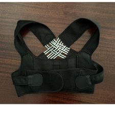Black Neoprene Adjustable Posture Corrector Back Shoulder Support Adult