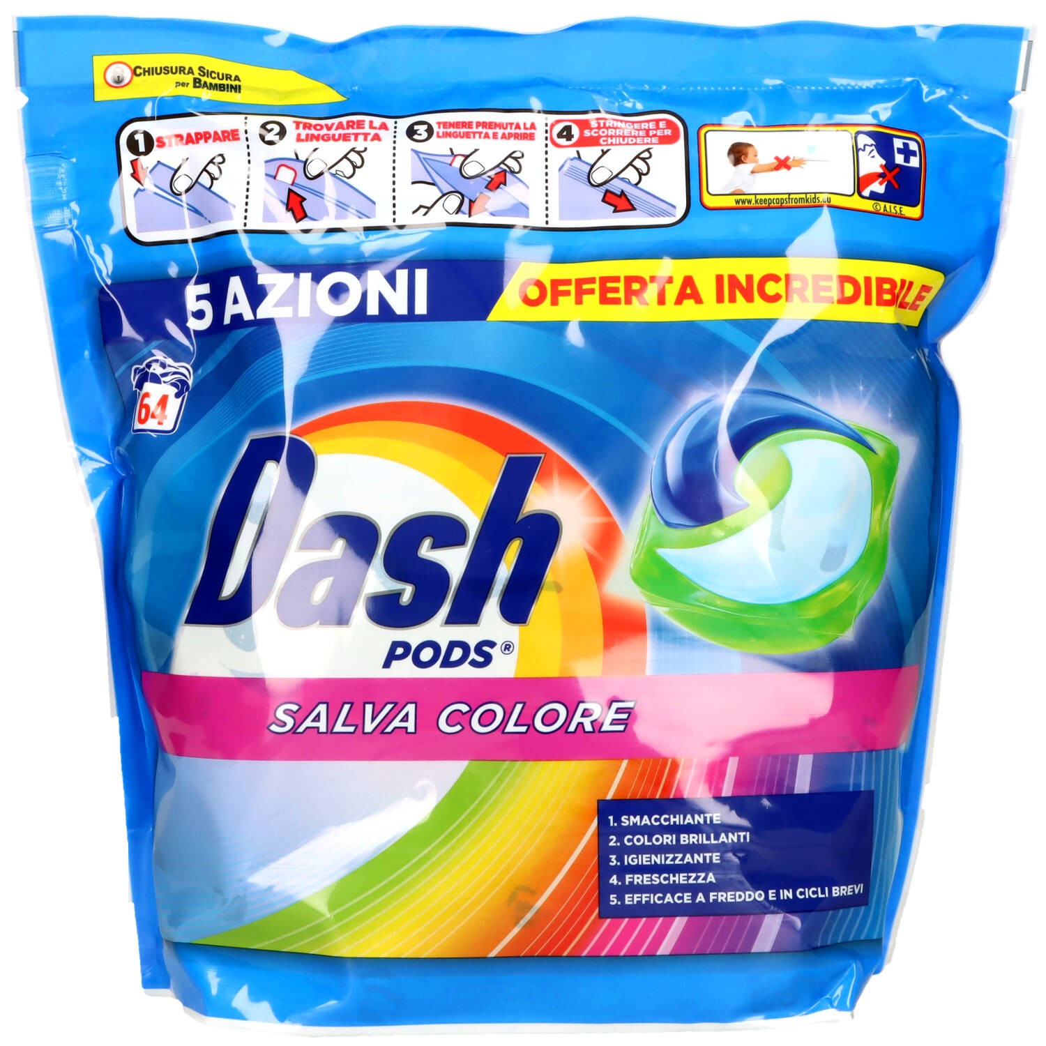 DETERSIVO DASH PODS SALVA COLORE 64PZ