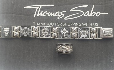 Thomas Sabo Rebel at Heart Dragon Lily Cross Armband und Eternity Sword Ring