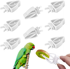 8Pcs Cage Food Holder, Parrot Fruit Vegitable Bracket, Pet Feeder Clip Accessor