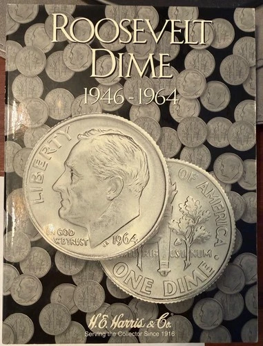 1946-1964 Complete Roosevelt Silver Dime Set, 50 Total Coins AU+