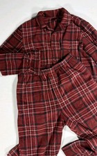 SKIMS Soft Lounge Sleep Set Shirt Pant Plaid Red Medium