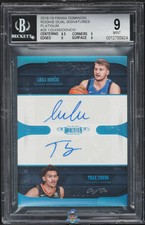 2018 Doncic Young BGS 9 10 Dominion Rookie Dual Auto Platinum #RDLT 1/1