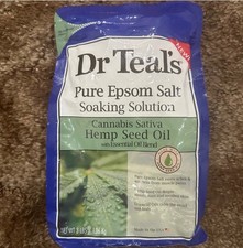1 Dr Teal's 3 Lbs Hemp Seed Oil Essential Oils Pure Epsom Salt Soaking Solution
