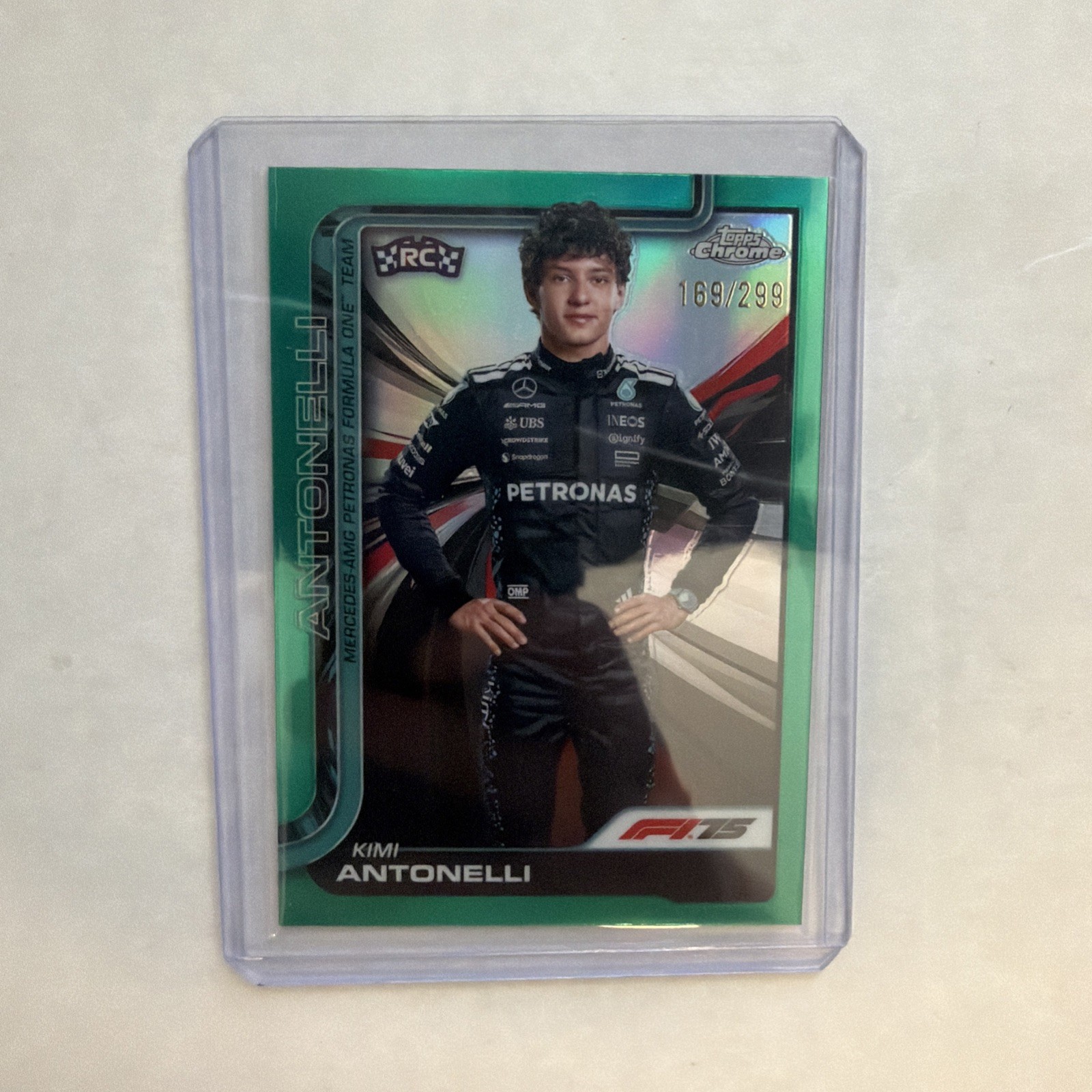 2025 Topps Chrome F1 Kimi Antonelli #8 RC Rookie Teal Refractor /299