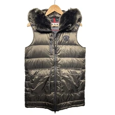 ALP N ROCK Astra Faux Fur Trim Hooded Puffer Vest Women's Size Large EUC