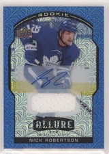 2020-21 Upper Deck Allure Rookie Blue Line Jerseys 52/75 Nick Robertson Auto s4p