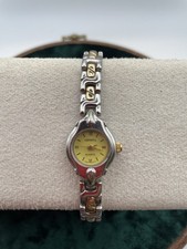 Women's Geneva Quartz Watch Two-Tone Silver 1990s.