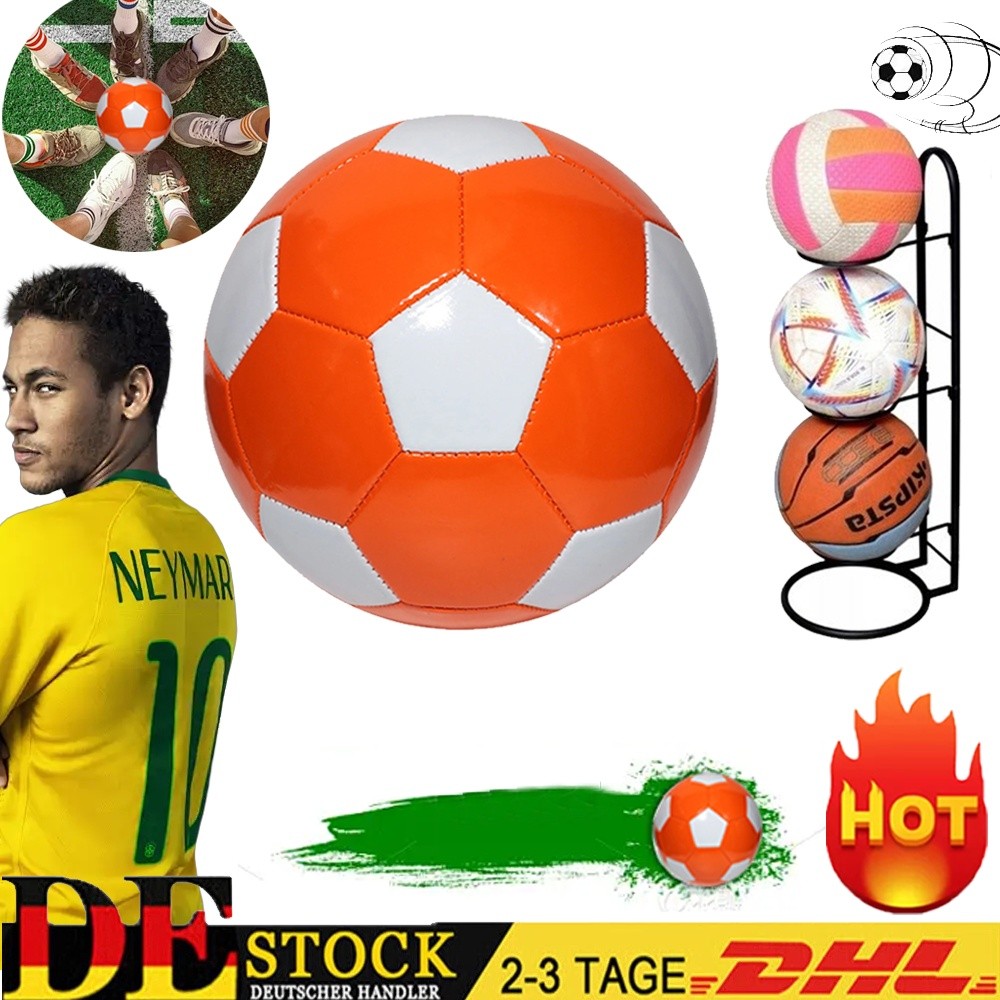 3 Ebenen Ballregal Indoor Metall Fußball Vertikal Aufbewahrung+ Kinder Fußball ！