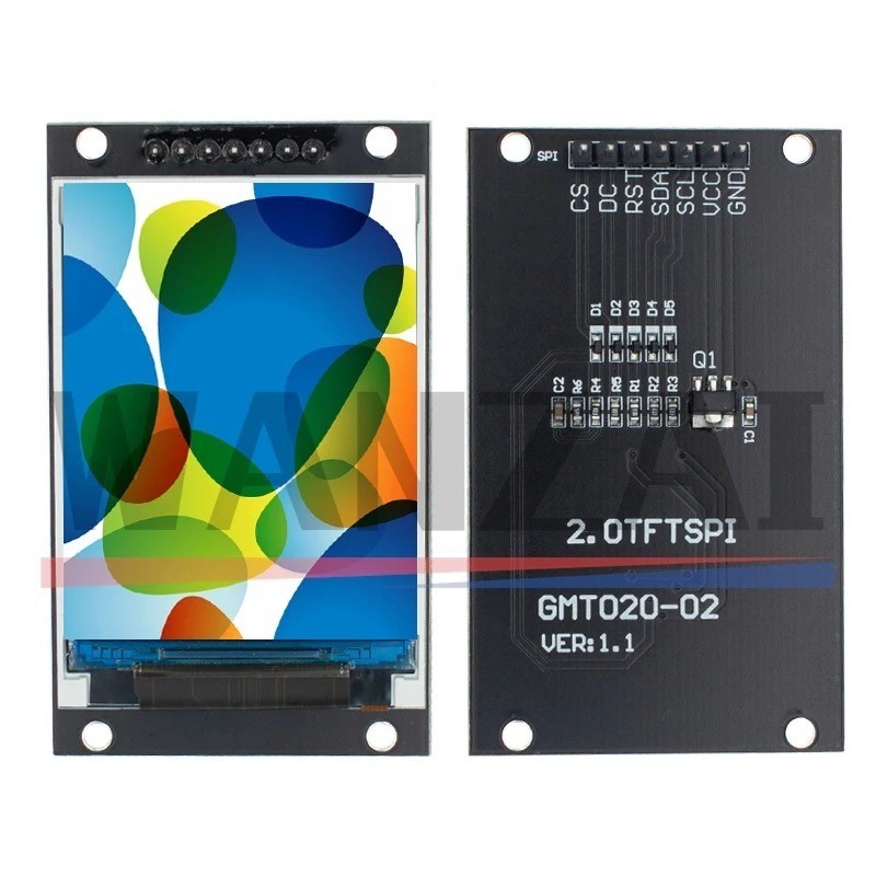 2.0 Inch TFT Display LCD ST7789V 240x320 SPI Full Color Arduino Module
