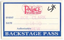 Vintage 1990 Roy Clark Backstage Crew Pass Auburn Hills MI Country Music