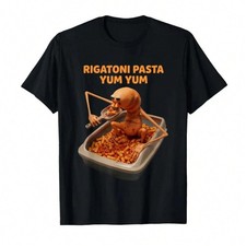 Rigatoni Pasta YumYum Marcus The Worm Meme T-Shirt For Men Women 100% Cotton 