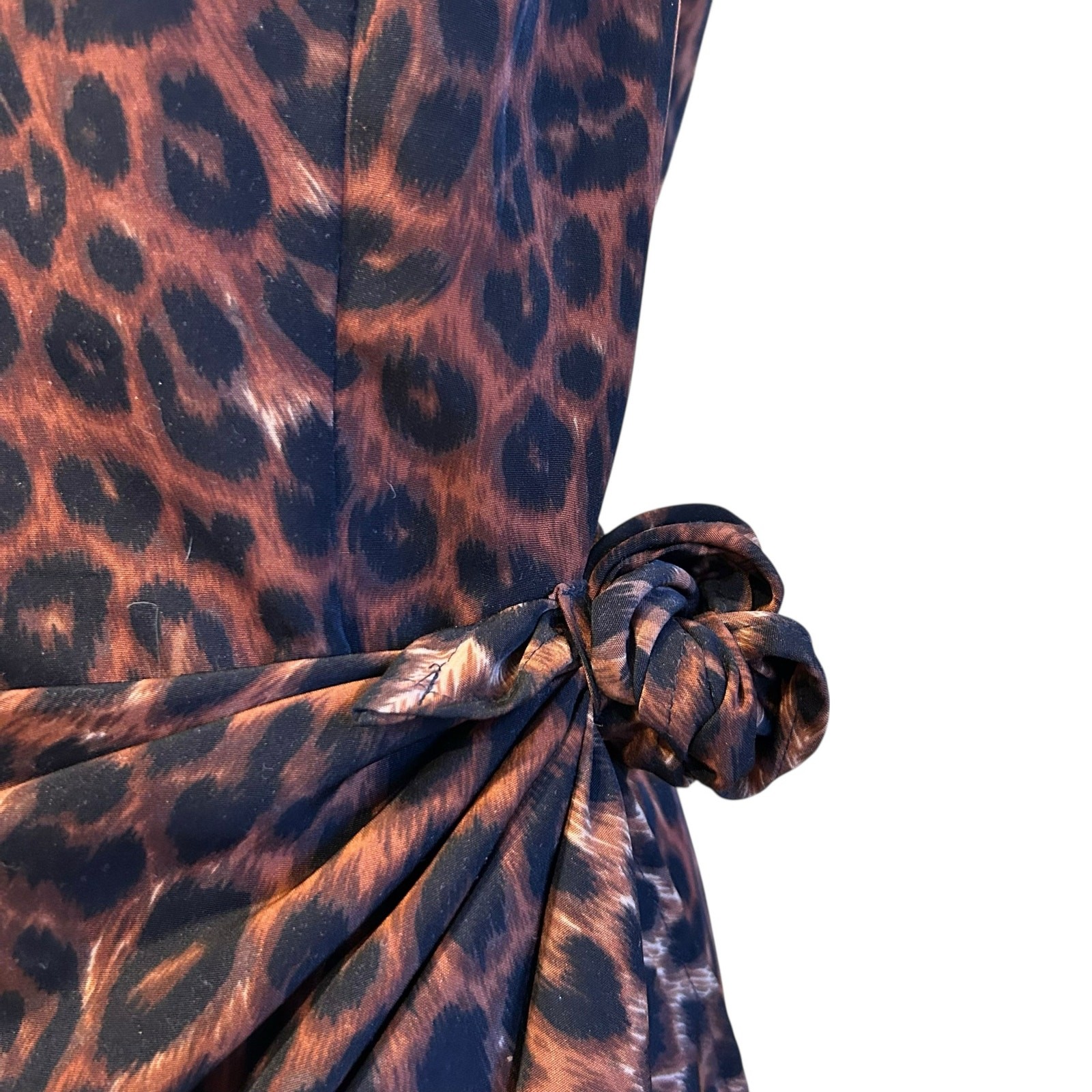 Vintage Basic Editions Leopard Print Wrap Dress S… - image 7