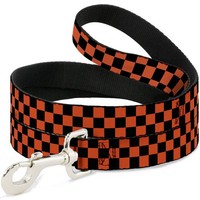 "Dog Leash 6-FEET Checker Black/Orange Wide 1.5\" (Us Import)"