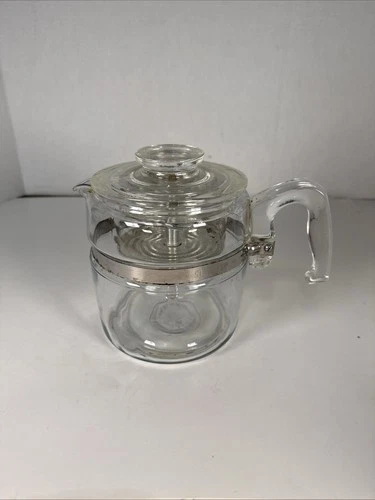 PYREX Flameware Percolator Glass Coffee Pot 6 Cups 7756-B Complete Vintage