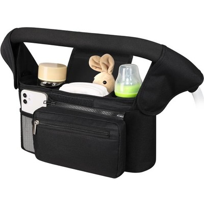 New! Universal Stroller Organizer w/Insulated Cup Holder Detachable Phone Bag