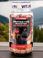 Vitofarma Proteina de suero de leche para Gallos - Mezcla de Proteina 100 Softge