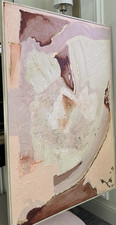 Handmade acrylic Textured Abstract Canvas Painting, Framed & Signed, 70x100cm