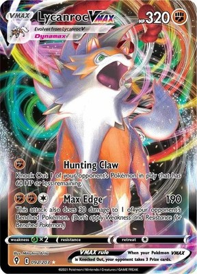 Pokemon Evolving Skies Full Art Lycanroc VMAX 092/203 - Near Mint (NM)