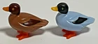 Vintage Playmobil Geobra Lot of 2 Ducks Brown Blue Figure Moveable Feet